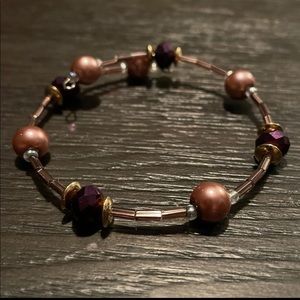Wire beaded wrap around bracelet